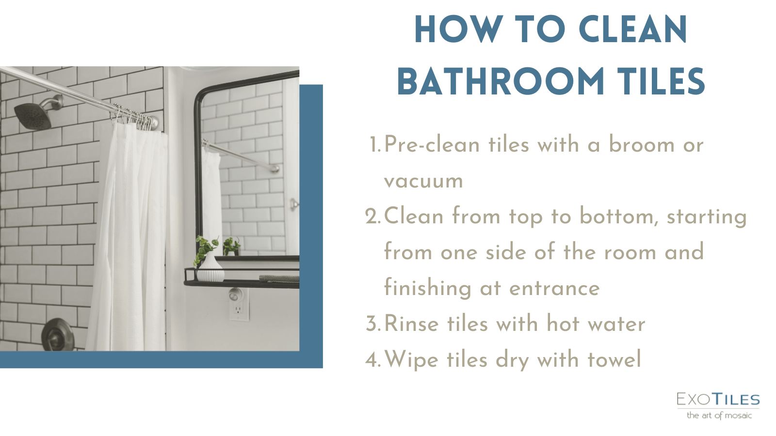 How to clean bathroom tiles infographic