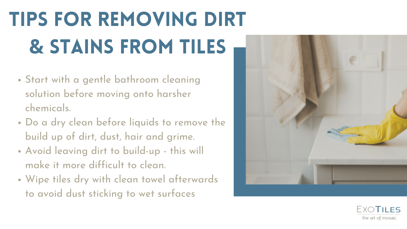 tips for cleaning dirt from bathroom tiles inforgraphic