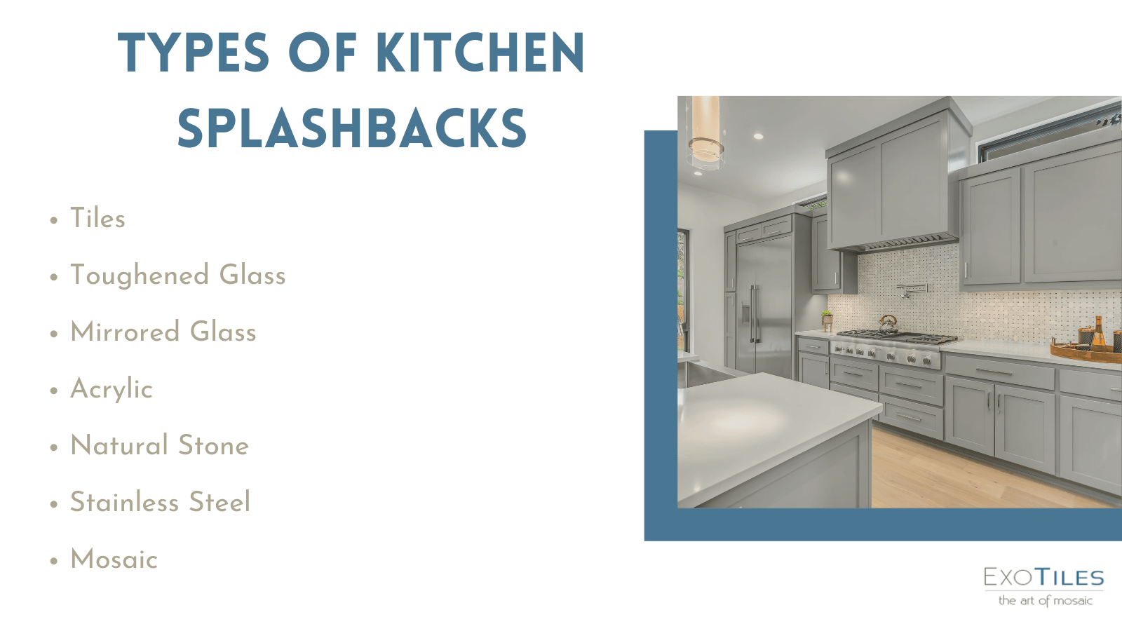 Types of kitchen splashbacks infographic